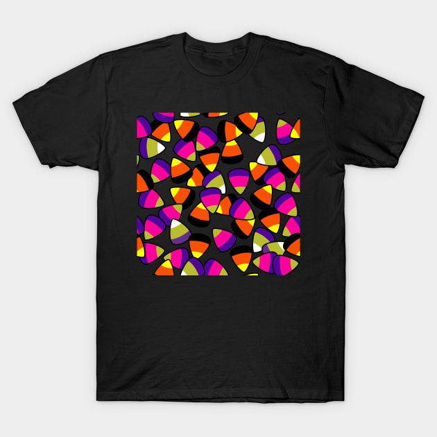 Spoopy Candy Corn Tile 3 T-Shirt by ziafrazier